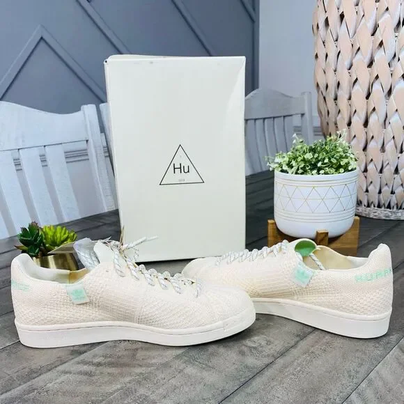 New Adidas Superstar Pharrell Primeknit Cream Men's Sneakers Size 8.5 - Picture 6 of 10